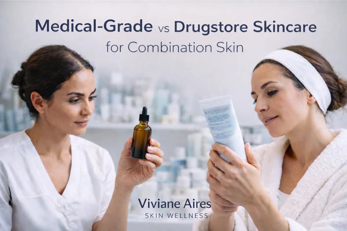 Medical-grade vs drugstore skincare for combination skin
