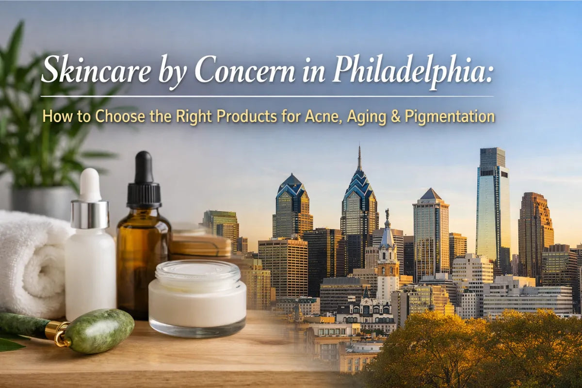  Skincare by concern guide for acne, anti-aging, and pigmentation created by a Philadelphia esthetician