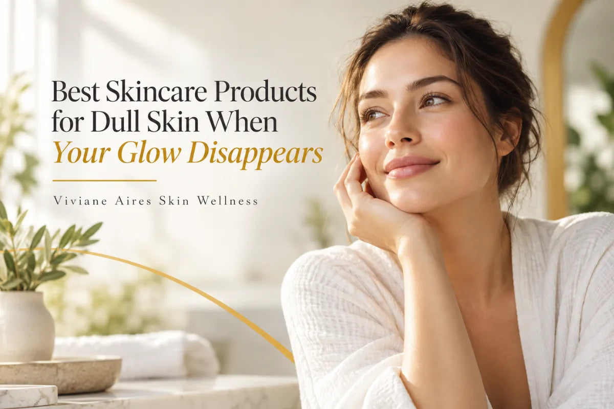  Skincare products for dull skin with Vitamin C serum and moisturizer