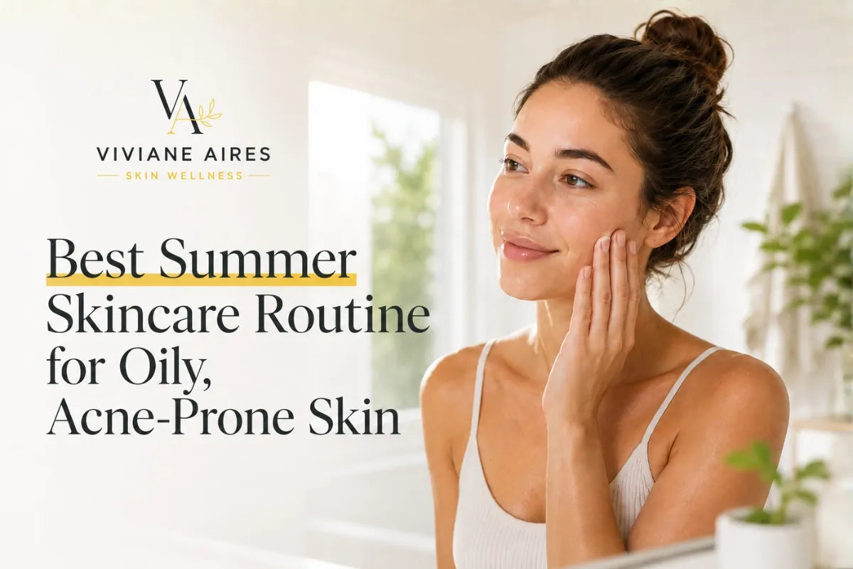  Summer skincare routine for oily acne-prone skin with toner moisturizer and sunscreen