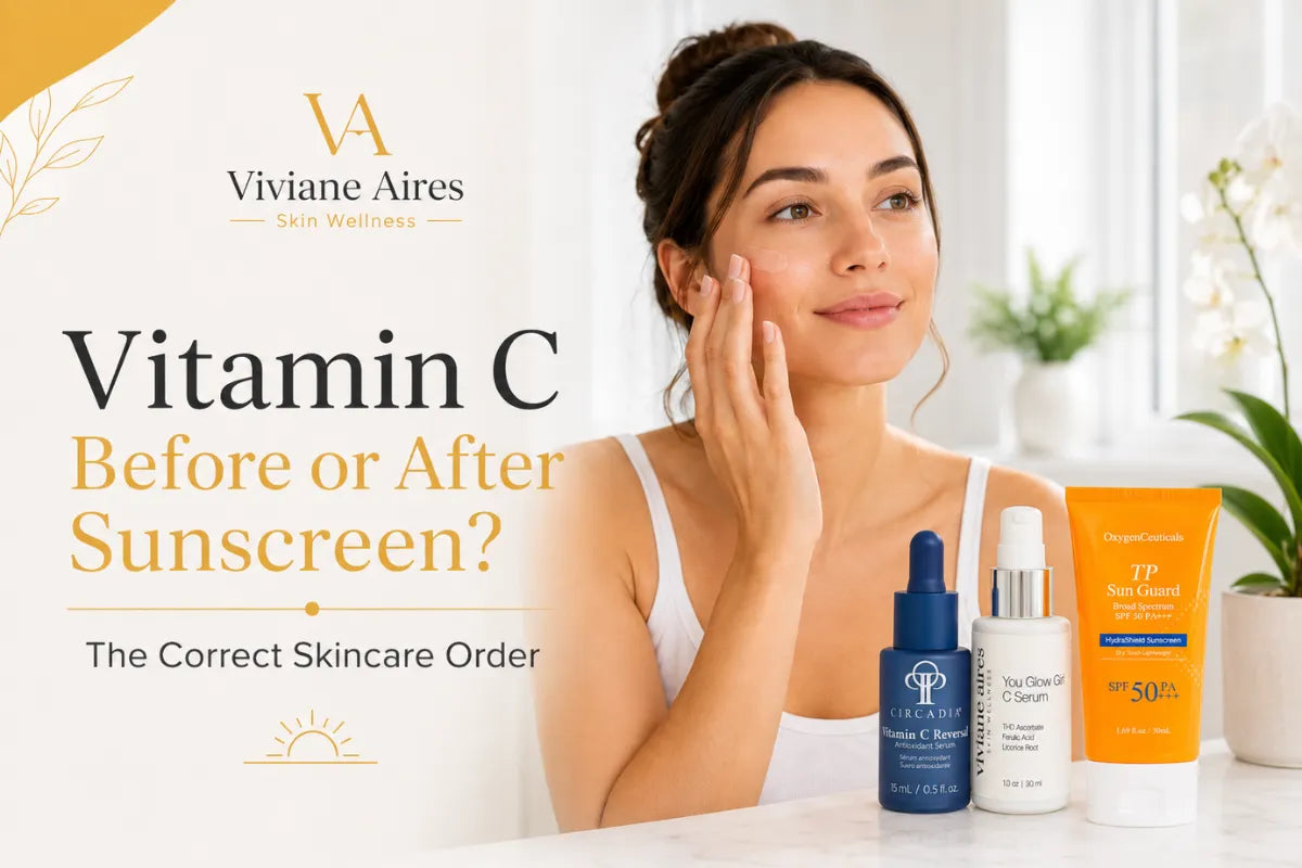  Vitamin C serum before sunscreen in a morning skincare routine