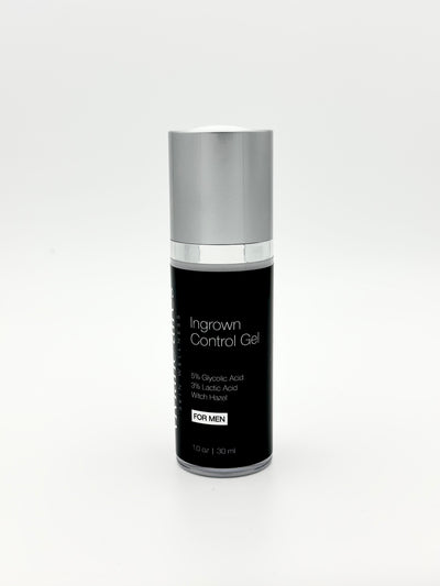 Skincare gel bottle  'Ingrown Control Gel' on a white
